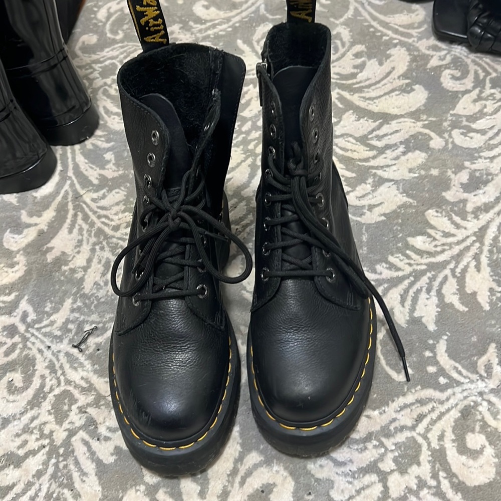 Black doc marten platform boots size 9